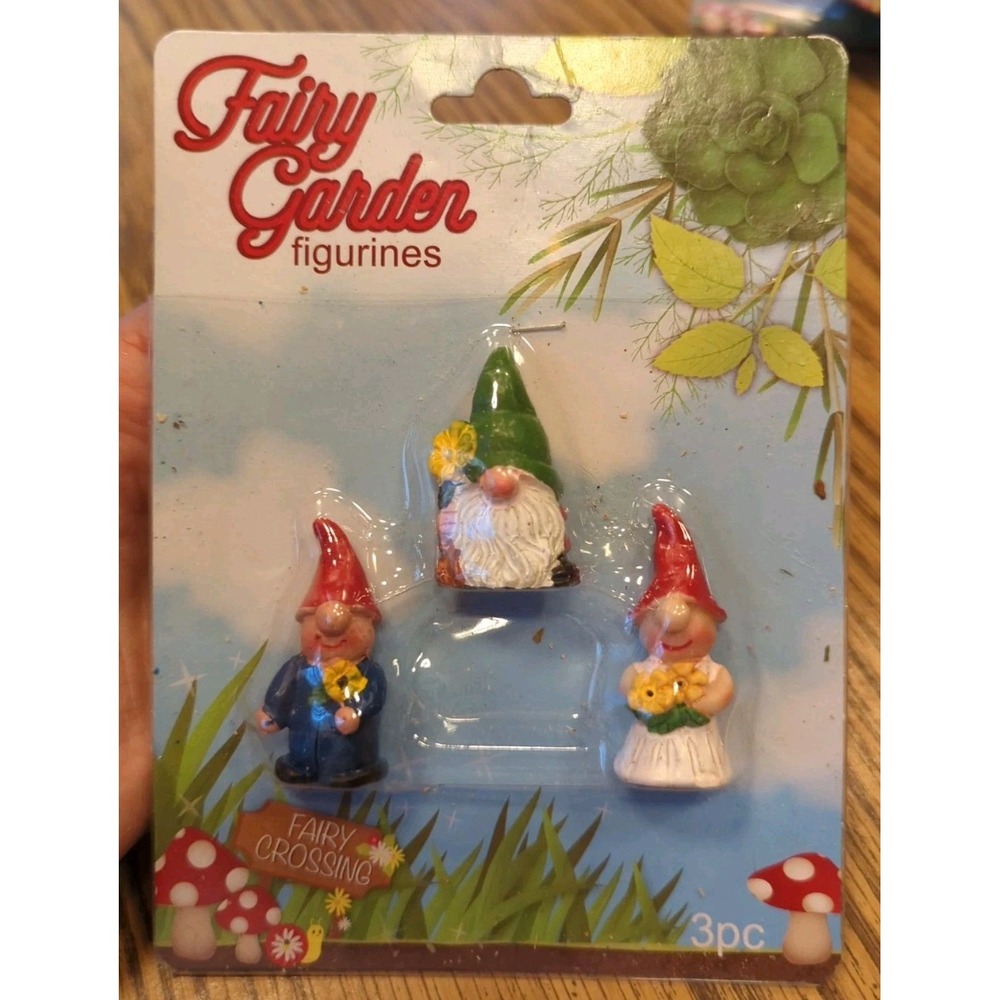 New Fairy Garden Figurines 3 pc Fairy Crossing Resin Set
